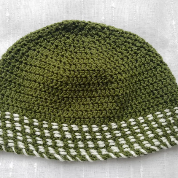 Hand knitted green hat